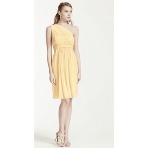 David’s Bridal One shoulder Yellow Dress
